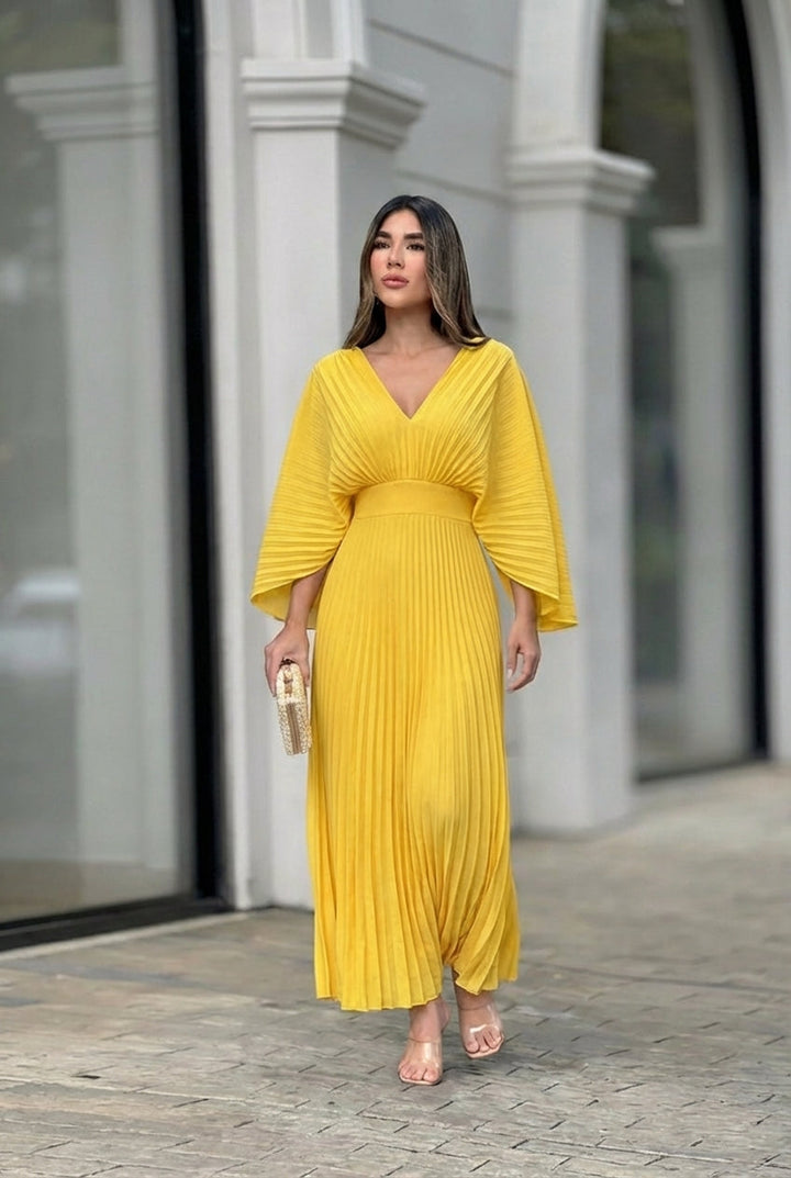 Camille™ – Elegant Pleated Maxi Dress