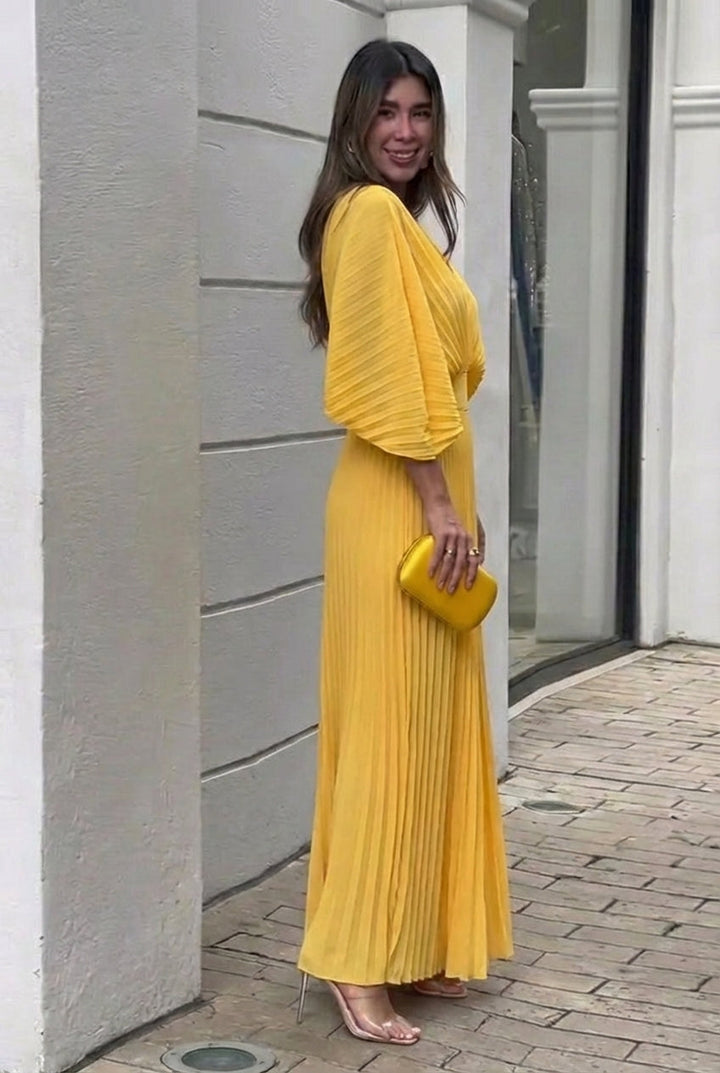 Camille™ – Elegant Pleated Maxi Dress
