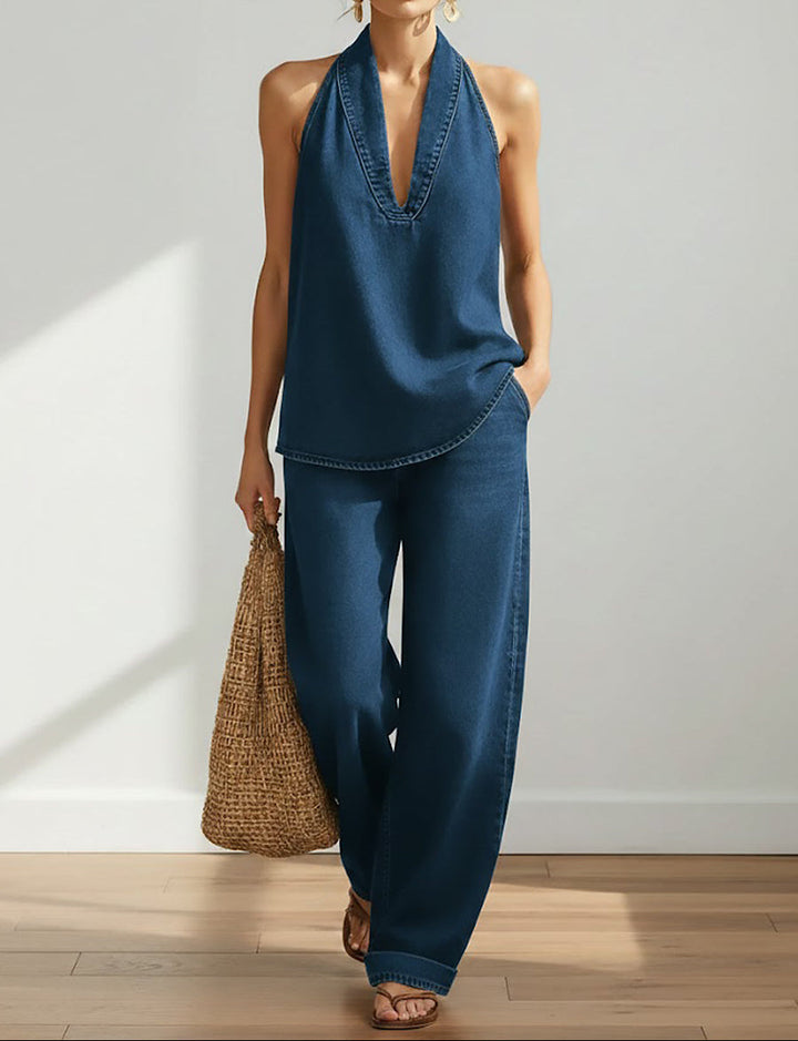 Ivy™ | Retro Denim Two-Piece Ensemble