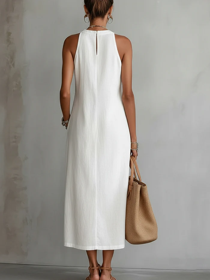 Harper™ – Effortless Linen Midi Dress