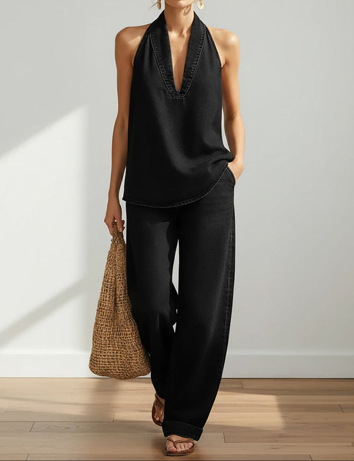 Ivy™ | Retro Denim Two-Piece Ensemble