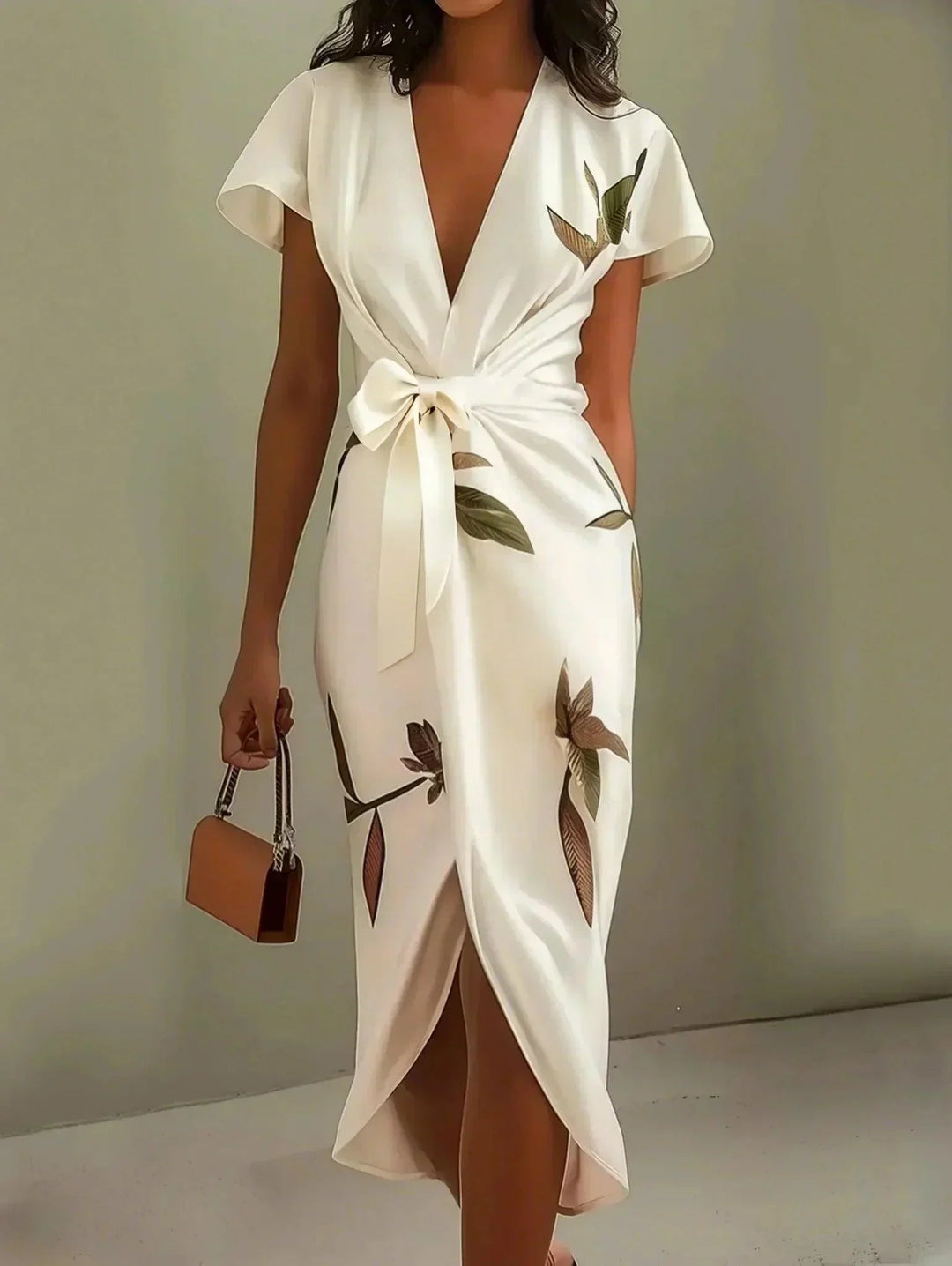 Rosemary™ – Elegant Botanical Wrap Dress