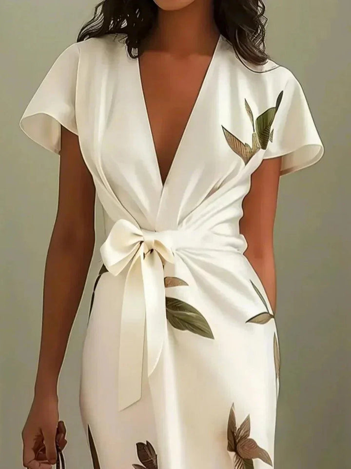 Rosemary™ – Elegant Botanical Wrap Dress