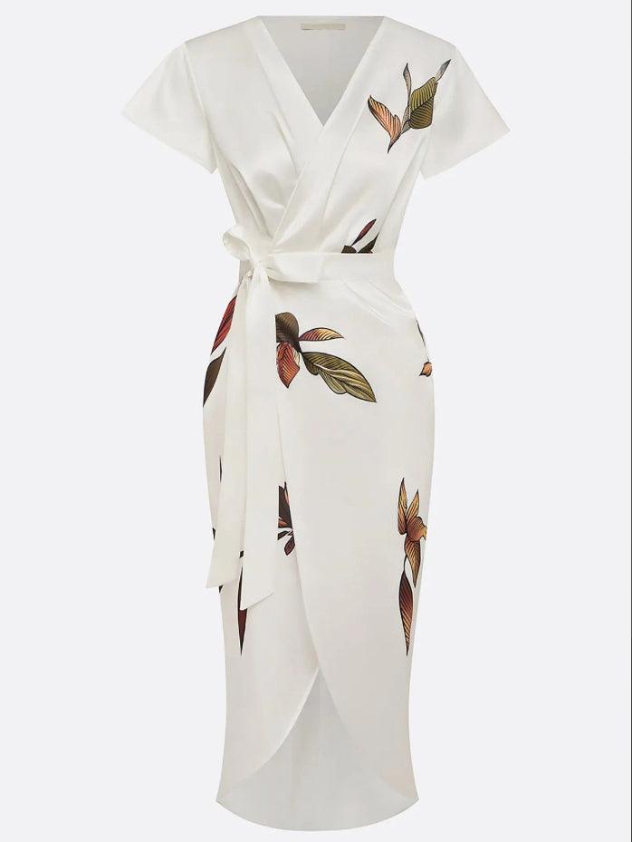 Rosemary™ – Elegant Botanical Wrap Dress