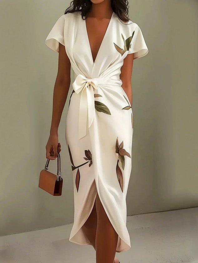Rosemary™ – Elegant Botanical Wrap Dress