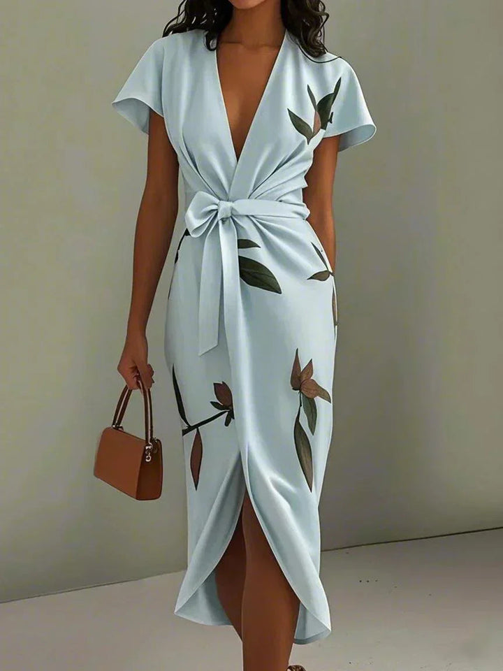Rosemary™ – Elegant Botanical Wrap Dress