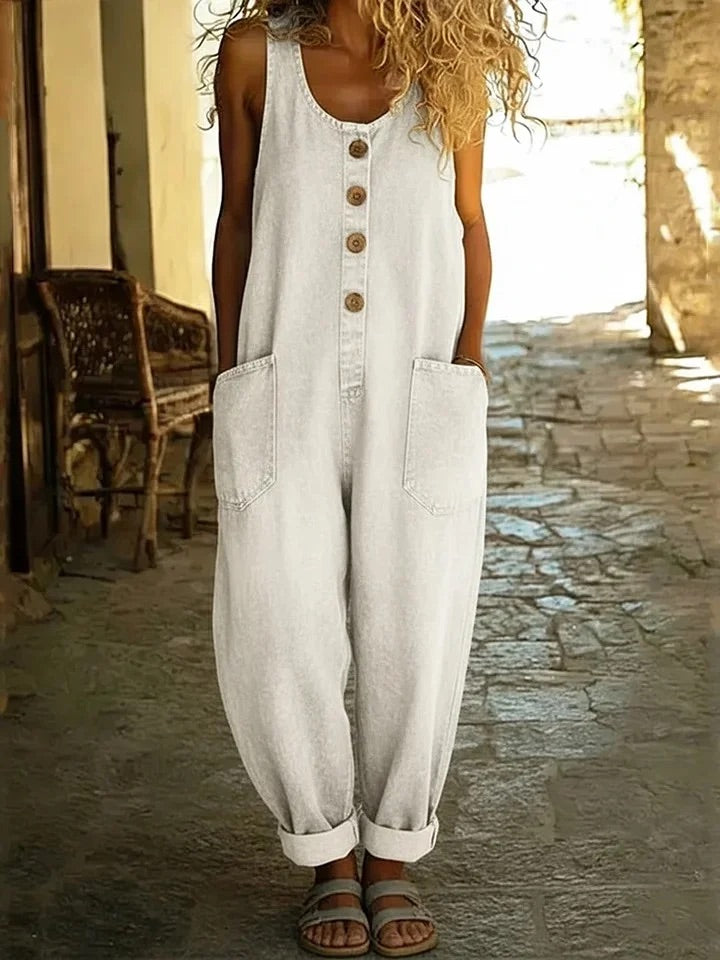 Ruth™ | Retro Washed Cotton Denim Overalls