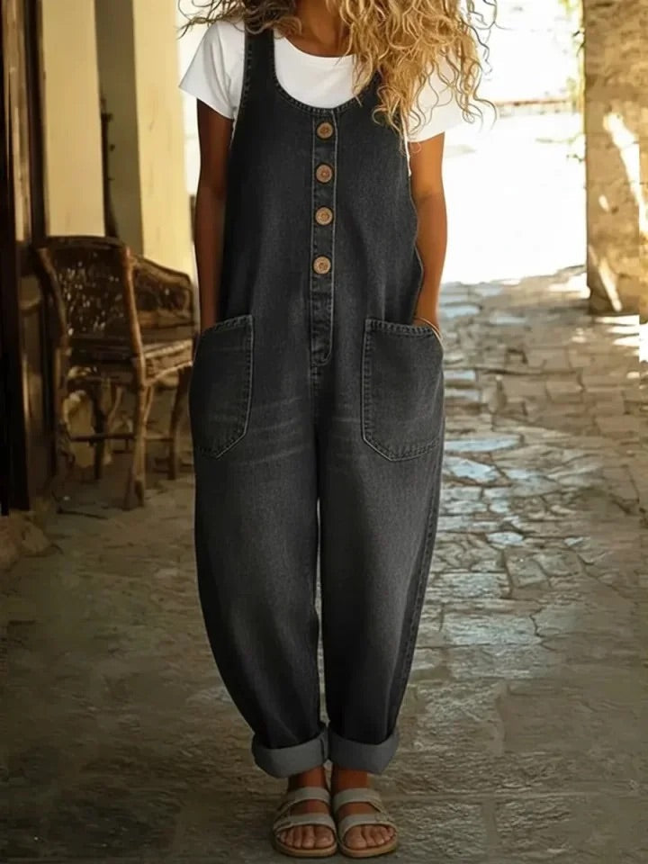 Ruth™ | Retro Washed Cotton Denim Overalls