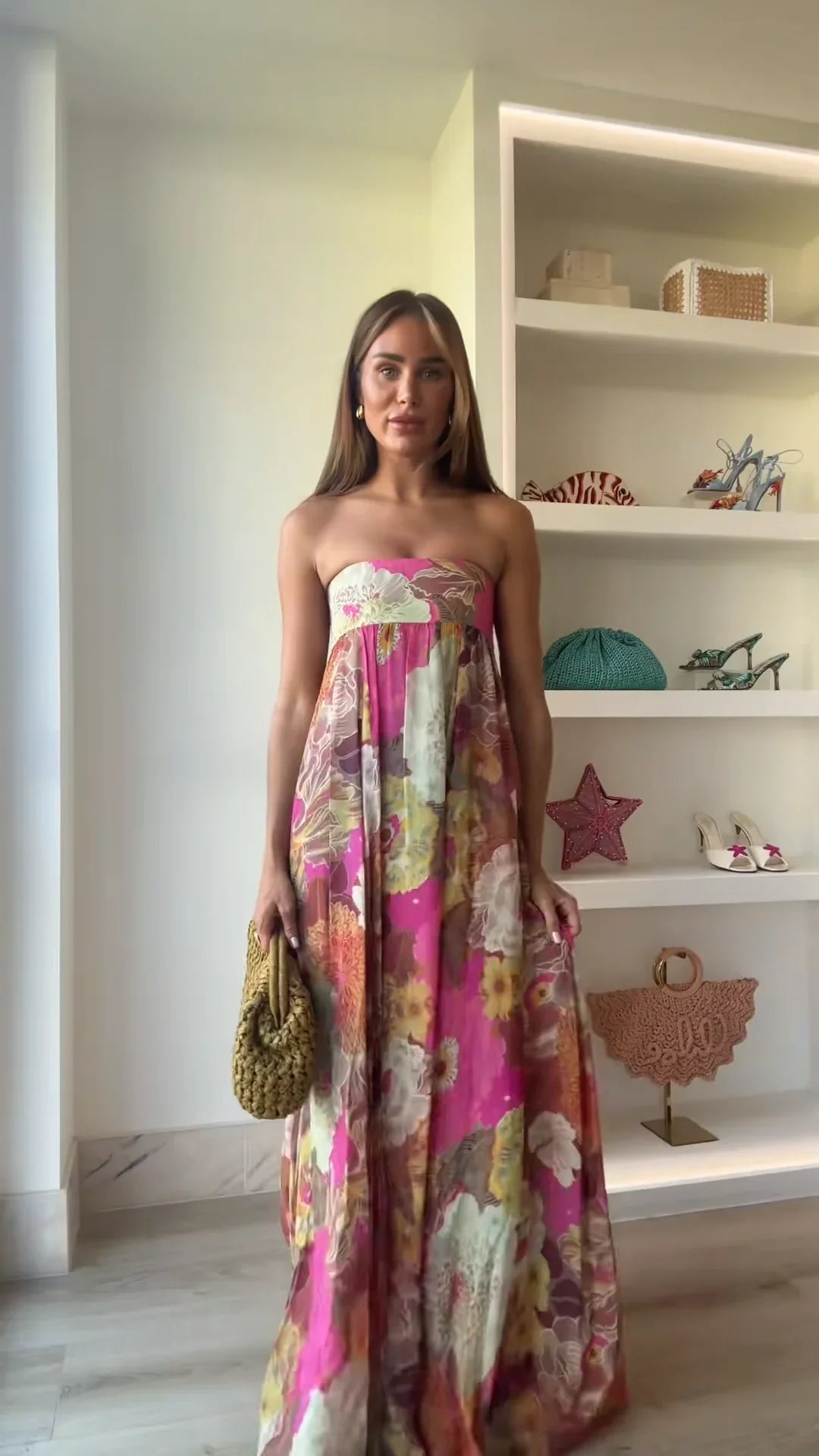 Rosalie™ – Strapless Floral Maxi Dress